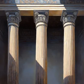 Classical Columns Stone Building Art