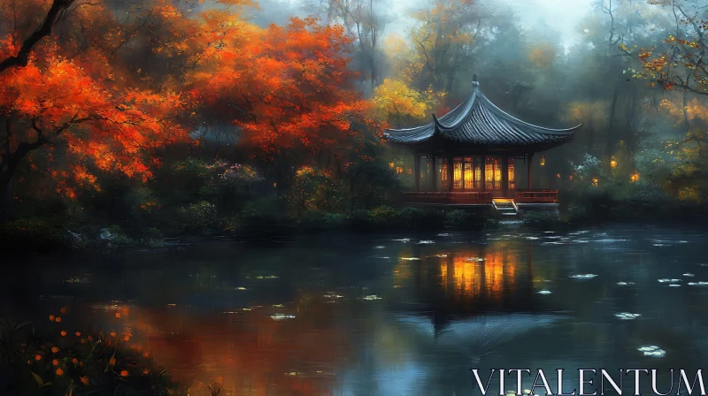 AI ART Peaceful Lakeside Retreat