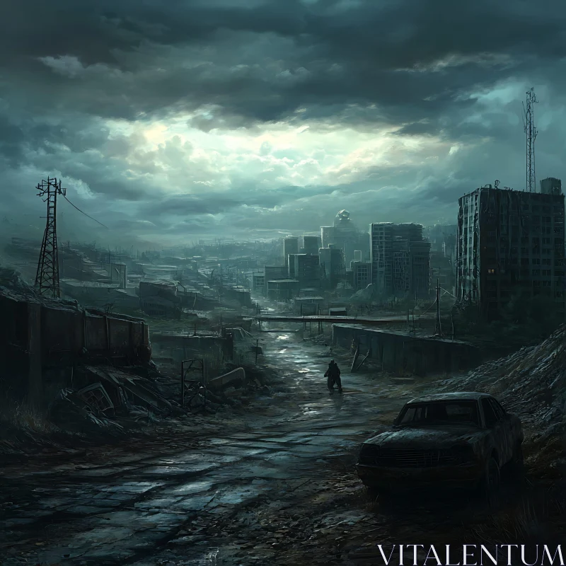 AI ART Wasteland City: A Vision of Post-Apocalyptic Despair