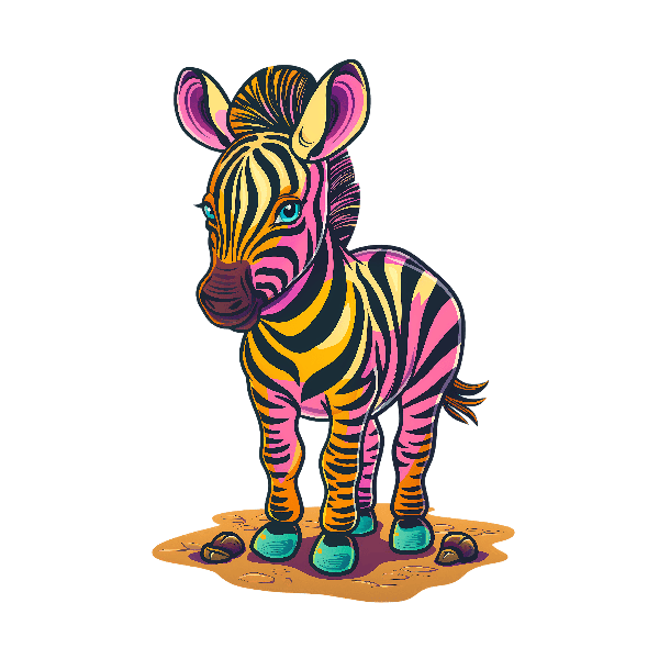 POD Design Whimsical Zebra Art for Apparel