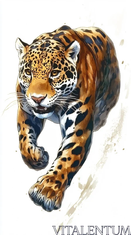 Majestic Jaguar Illustration AI Image