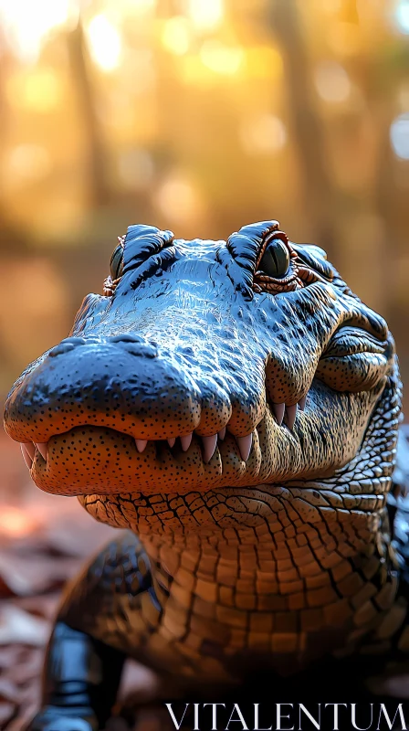 Majestic Crocodile Portrait AI Image