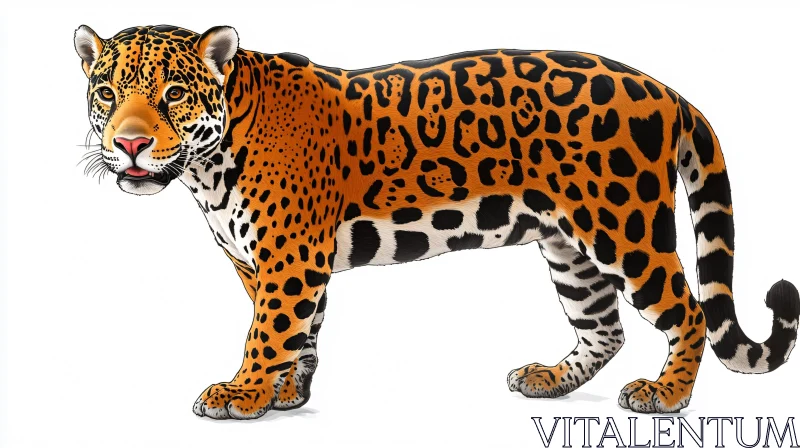 Jaguar Wildlife Art with Distinctive Spots AI Image