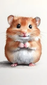 Cute Fluffy Hamster Painting