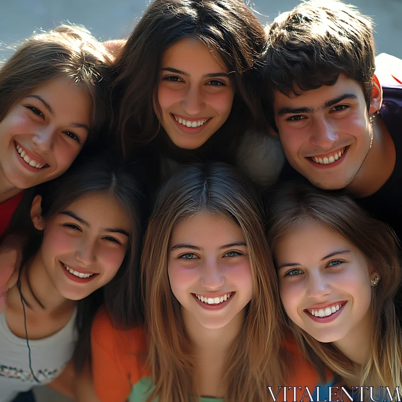 Youthful Joy: A Gathering of Friends AI Image