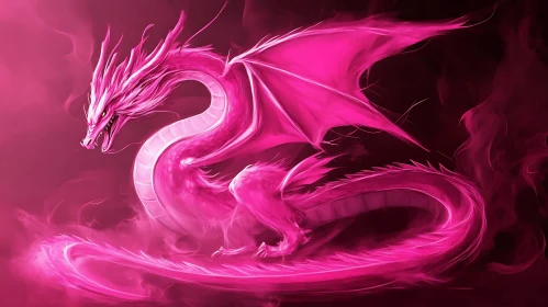 Fantasy Dragon with Pink Scales