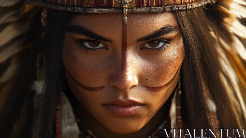 Native Woman Close-Up AI Image