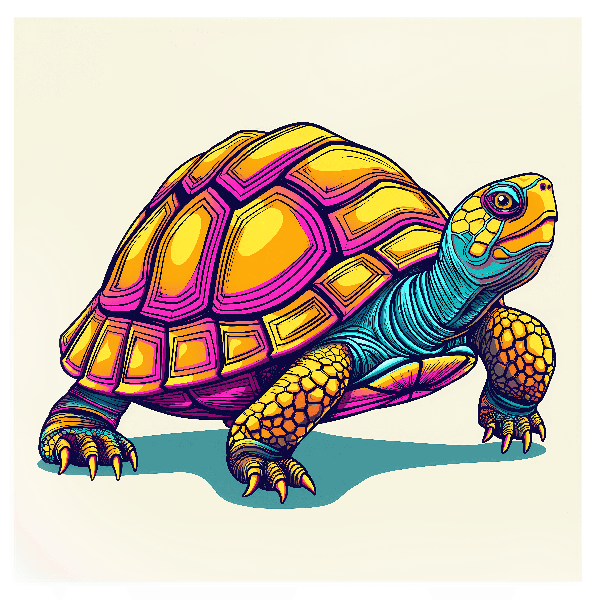 POD Design Vibrant Turtle Art for Apparel