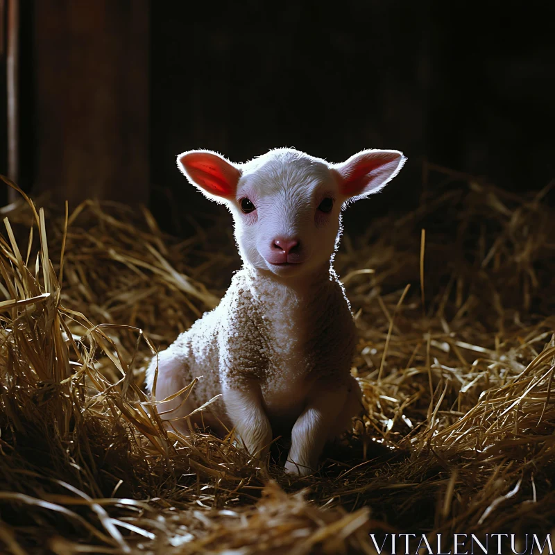 AI ART Sweet Lamb in a Rustic Setting