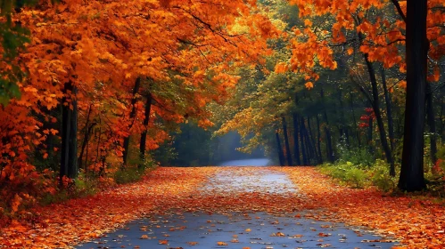 Fall Foliage on Forest Road