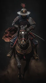 Equestrian Warrior in Dark Setting