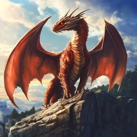 Crimson Dragon Guardian of the Heights