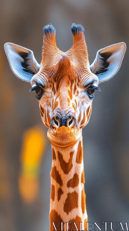 AI ART Giraffe Close-Up