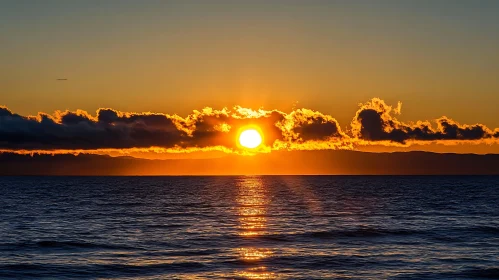 Ocean Sunset with Clouds