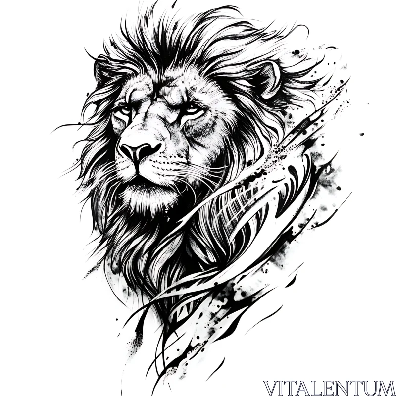 AI ART Lion Head Graphic