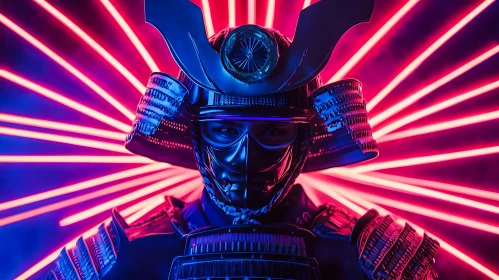 Cyberpunk Samurai: Neon Warrior Portrait