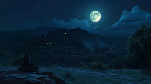 Village under Moonlight