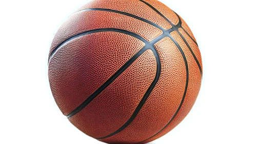 Detailed Basketball Texture on White