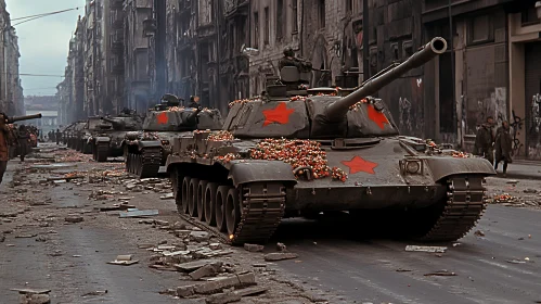 Military Parade with Floral Decorations