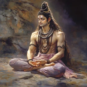 Meditative Figure with Traditional Adornments