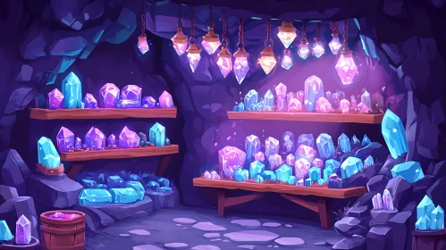 Mystical Gemstone Grotto Artwork