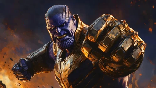 Powerful Villain with Golden Armor
