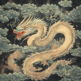 Dragon Soaring Through the Starry Night