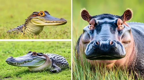 Wildlife Close-Ups: Alligators and Hippo