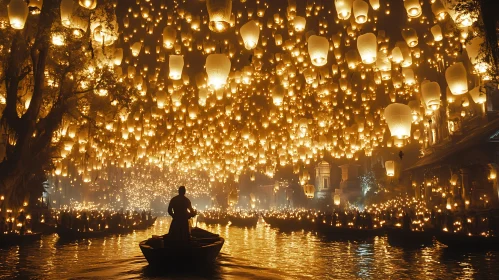 Illuminated Sky: A Lantern Festival Scene