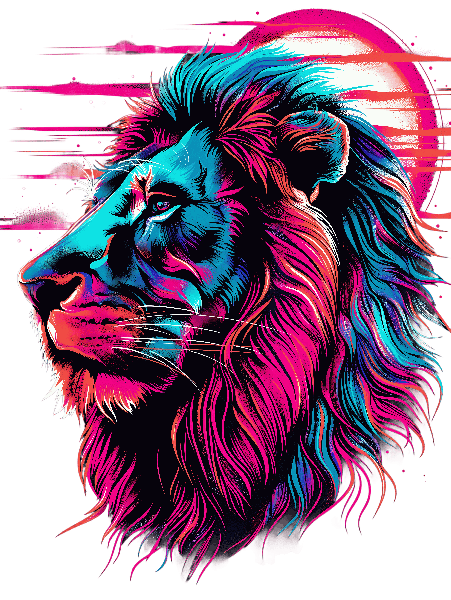 POD Design Abstract Lion Head Art