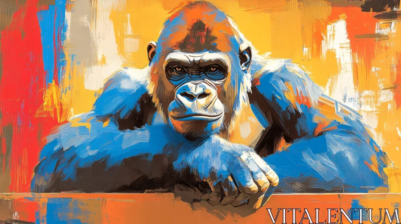 Gorilla Abstract Painting AI Image