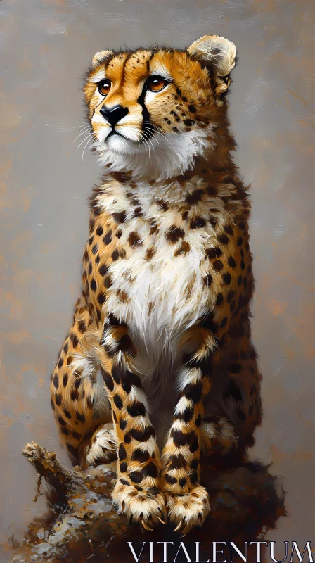 Elegant Cheetah Painting AI Image