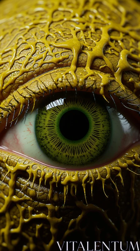 Mystical Creature's Eye: A Surrealistic Close-Up AI Image