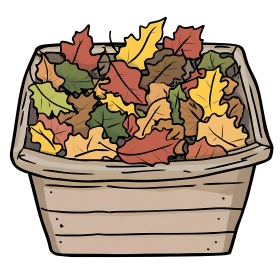 Fall Foliage in Rustic Wooden Container