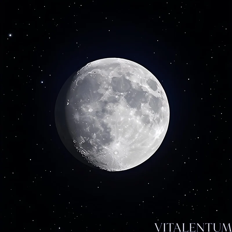 Lunar Glow in Starry Expanse