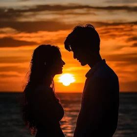 Sunset Serenade: A Couple's Silhouette