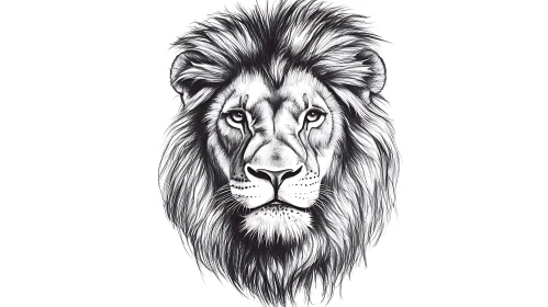 Monochrome Lion Art