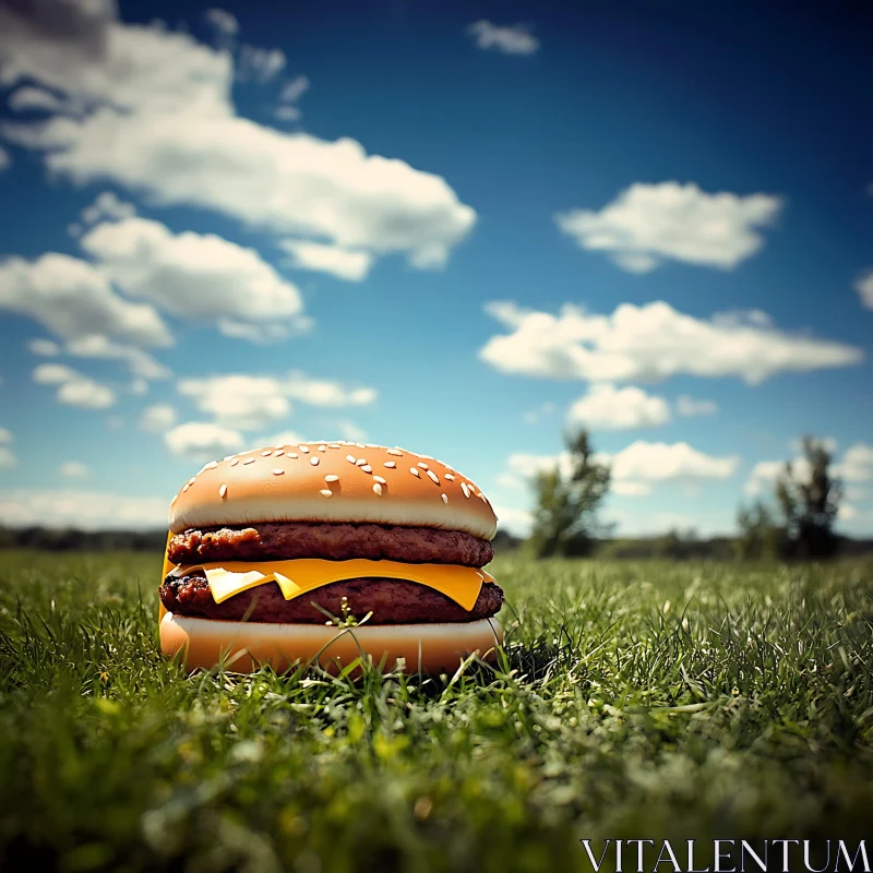 Burger in a Field