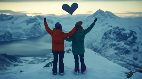 Winter Mountain Top Love