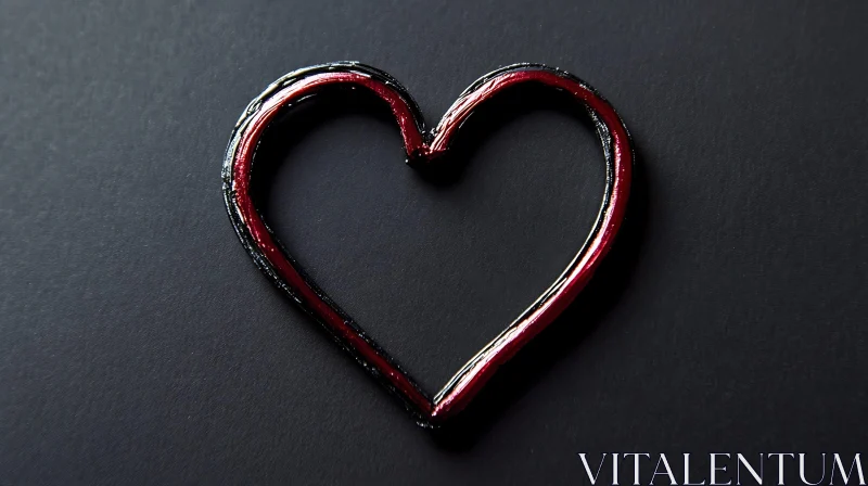 Stylized Heart on Black Canvas