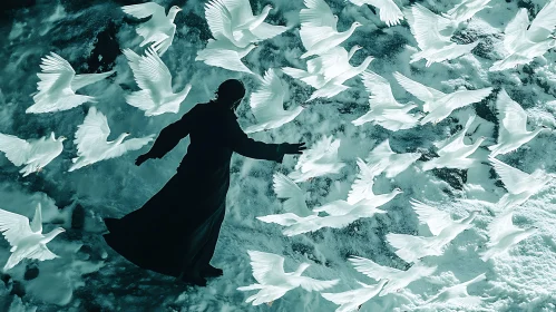 Doves Taking Flight