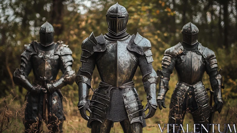 Medieval Knights in Forest Armor