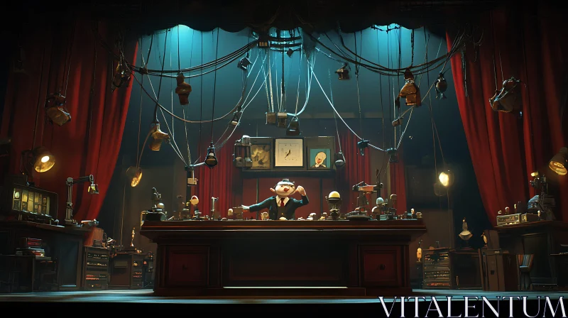 Vintage Cartoon Character Scene