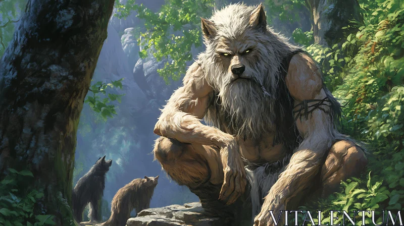 Forest Guardian Werewolf Illustration