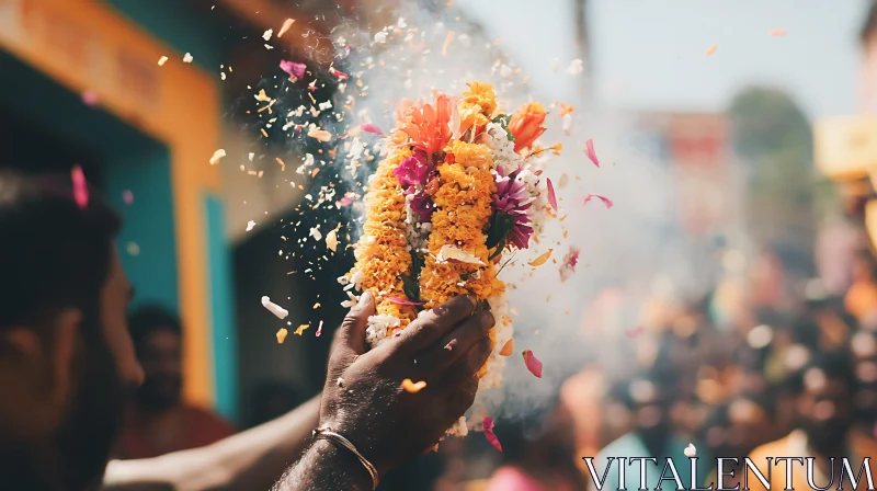 Festive Floral Garland AI Image