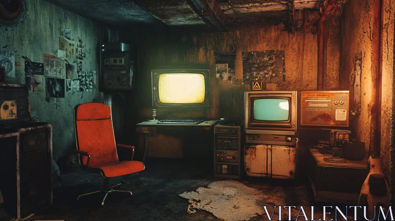 Vintage Workspace with Old Technology