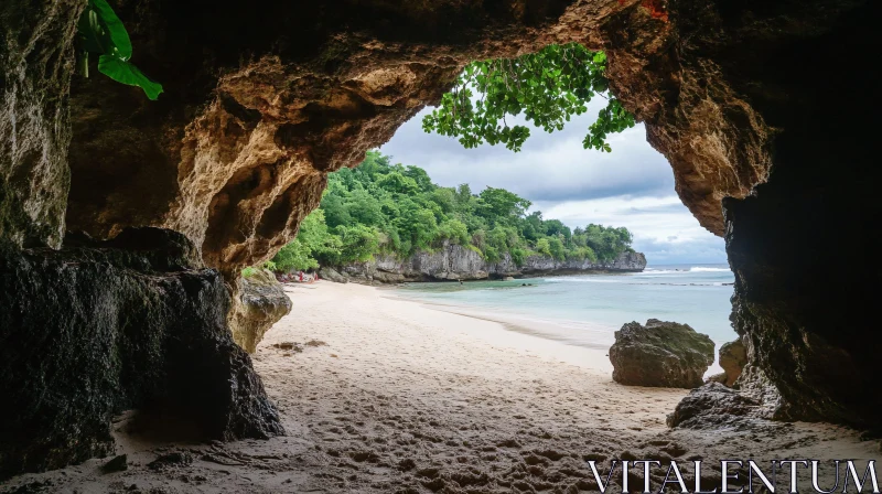 Tropical Beach from Cave Perspective