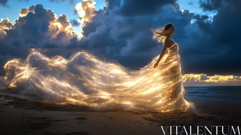 Luminous Gown by the Sea