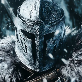 Armored Warrior Helmet in Winter