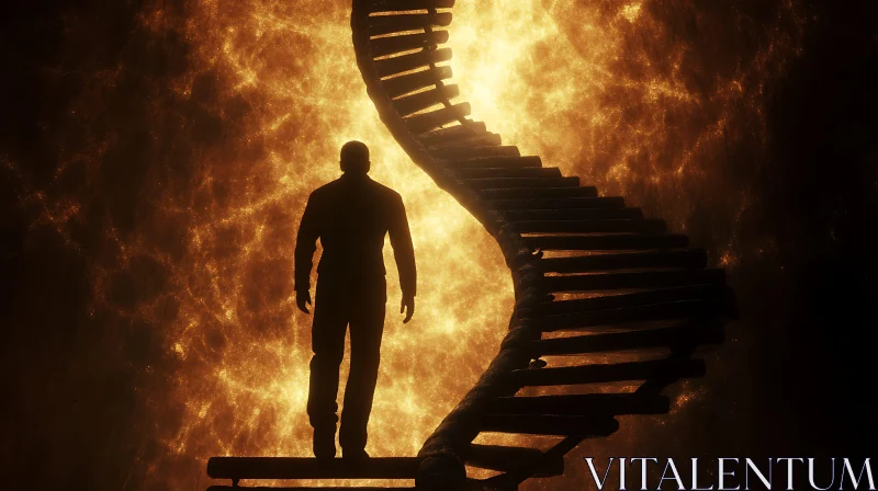 Man's Ascent: Stairway to the Light